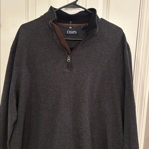 Chaps Men's Dark Charcoal Half-Zip Sweater